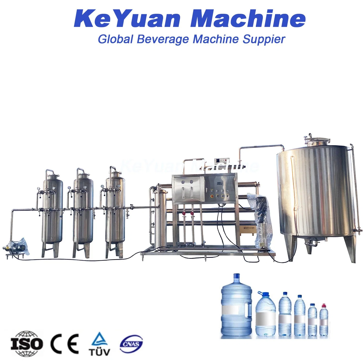 PLC 1000L/H RO Water Treatment System SUS Industrial Drinking Water Filter Machine Reverse Osmosis Purification Purifier Plant