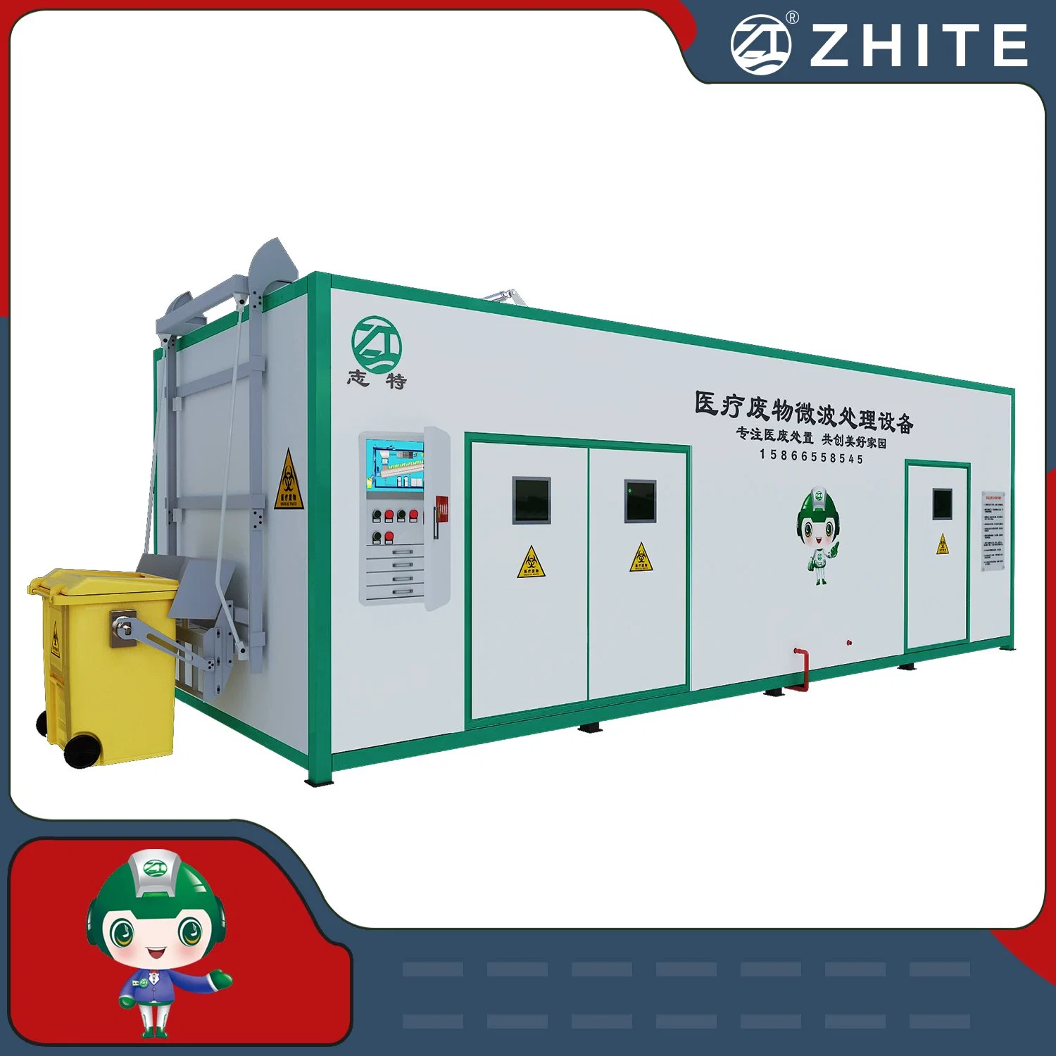 Medical Mobile Disinfecting Cabinets Machine Microwave Hospital Waste Treatment