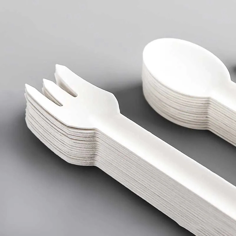 Eco-Friendly Pasta de papel biodegradable Sopa desechable cuchara helado cuchara A la venta