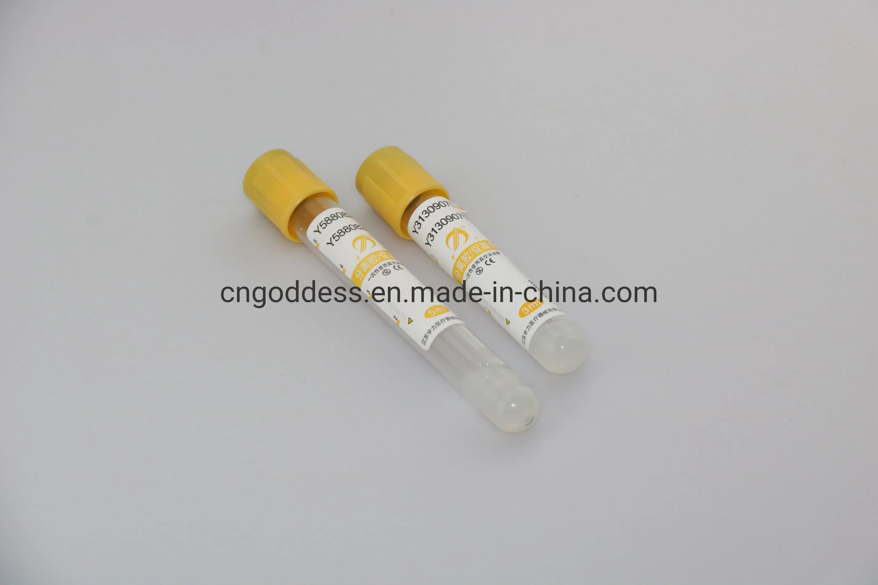 Lab Hospital Medical Disposable Consumable Yellow Separating Gel Blood Tube