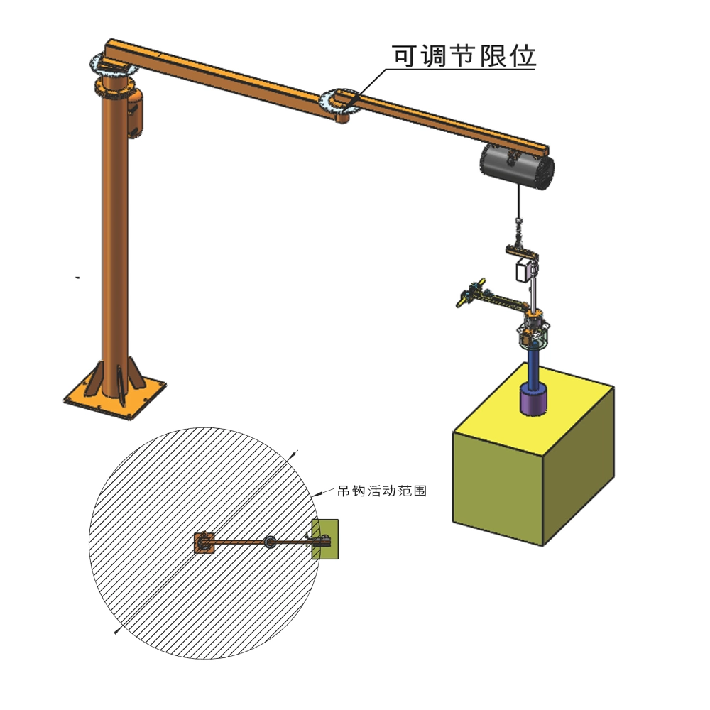 Material Robot Arm Folding Arm Jib Crane 100kg Intelligent Hoist Automatic Flexible Operation