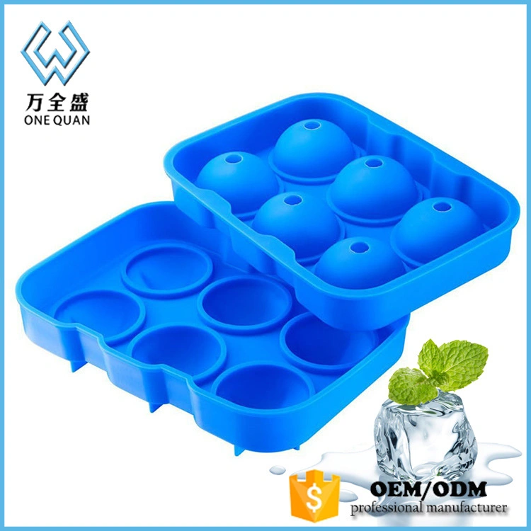 Cubo de gelo bandejas, esfera de Silicone Uísque Ice Ball Maker com tampas