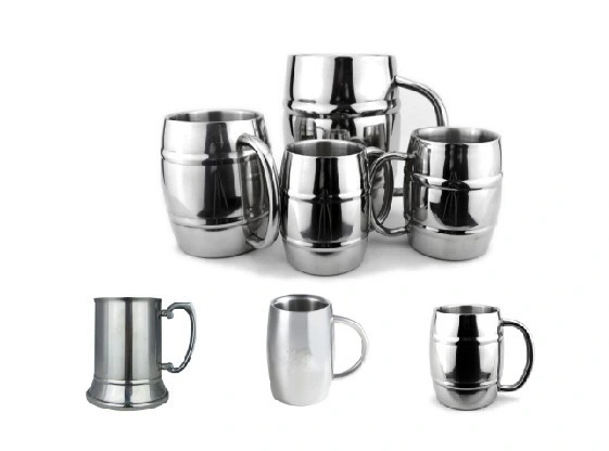 220/300/450/500/1000ml Double Wall Stainless Steel Beer Mug Sell Hot Insulated Steel Cup Taza Acero Inoxidable