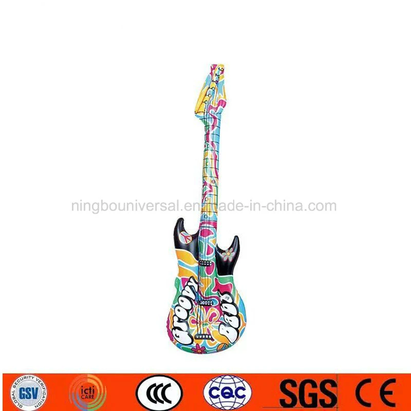 Advertising Logo Printed Inflatable Musical Instruments Guitar Toys for Party Decoration