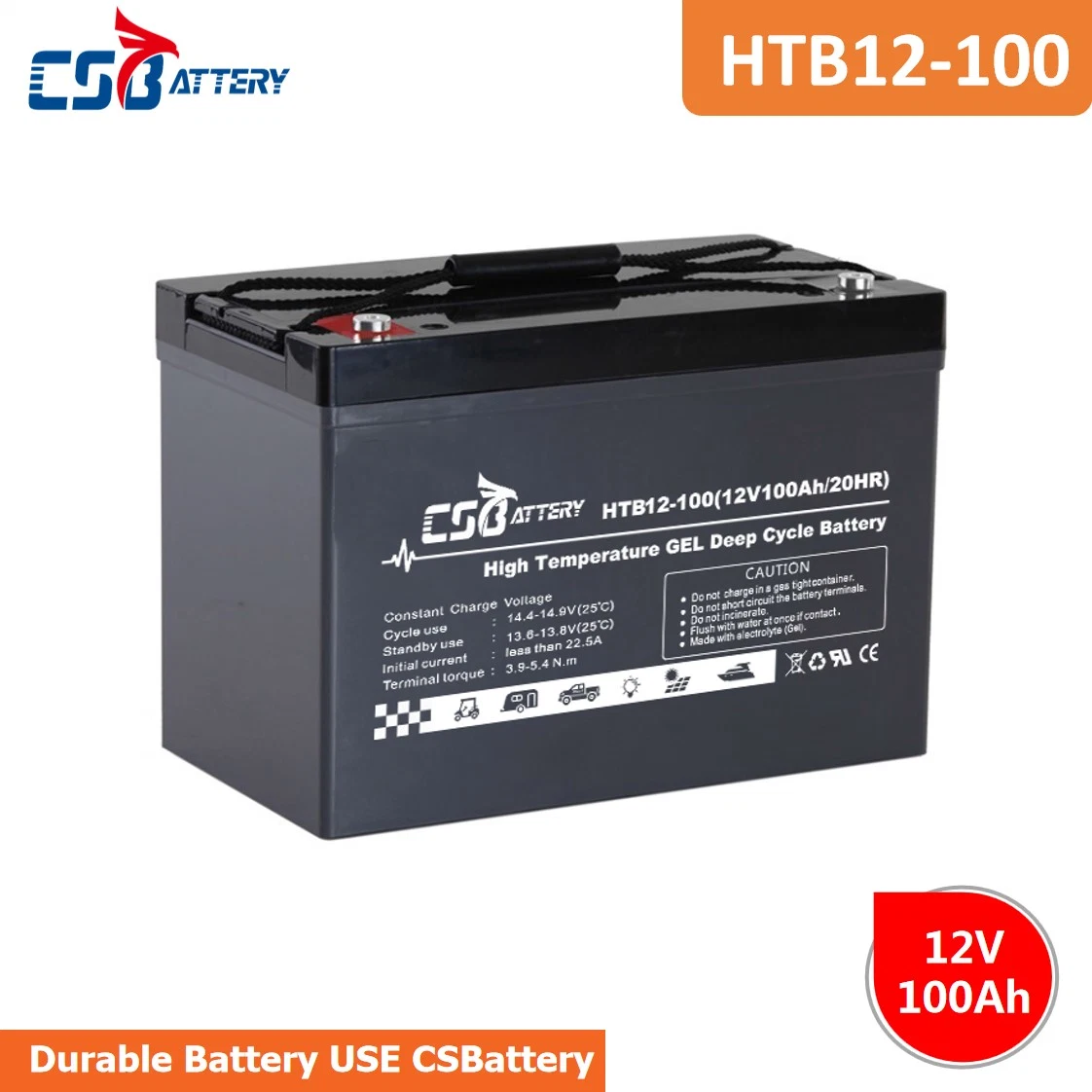 Csbattery 12V100ah Gel Solares Inversor Bateria Bateria UPS Gerador Solar manutenção gratuita Baterí uma longa vida a energia solar/Boo