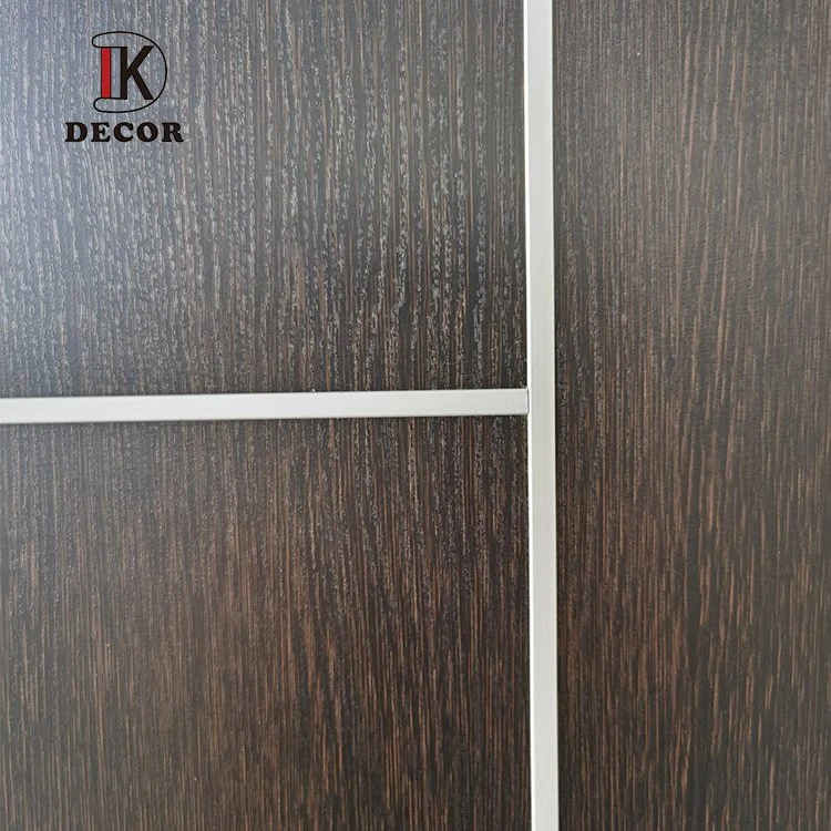 Internal Wooden Clear Cut Lines Aluminum Strips Inlay PVC Door