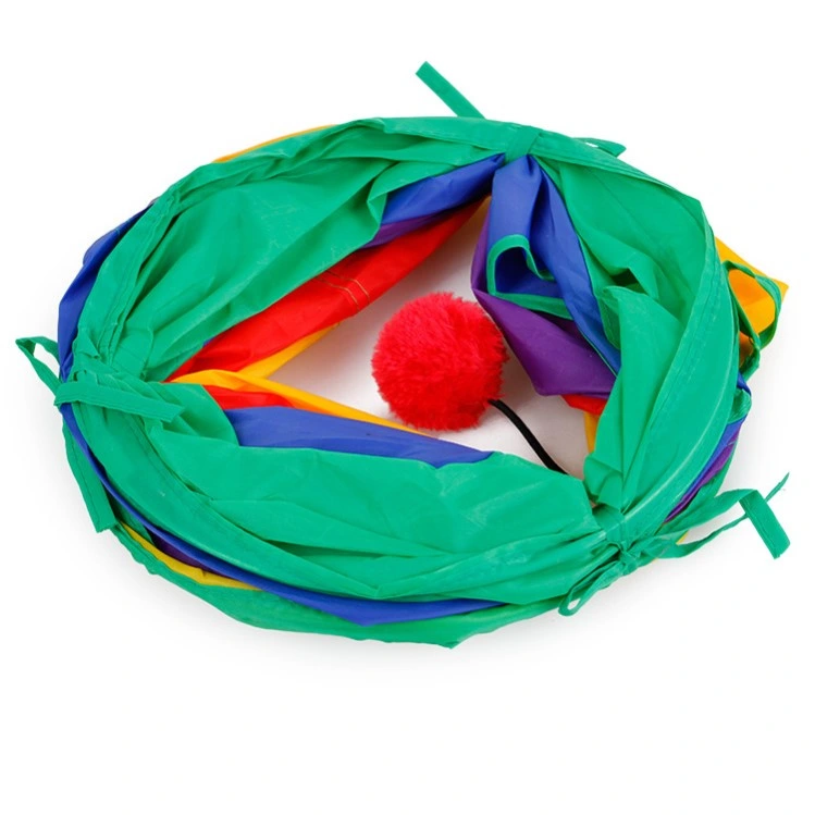 DIY Cat Toys Play Tunnel, Foldable Hideaway Pet arruga Tunnel con bola al por mayor