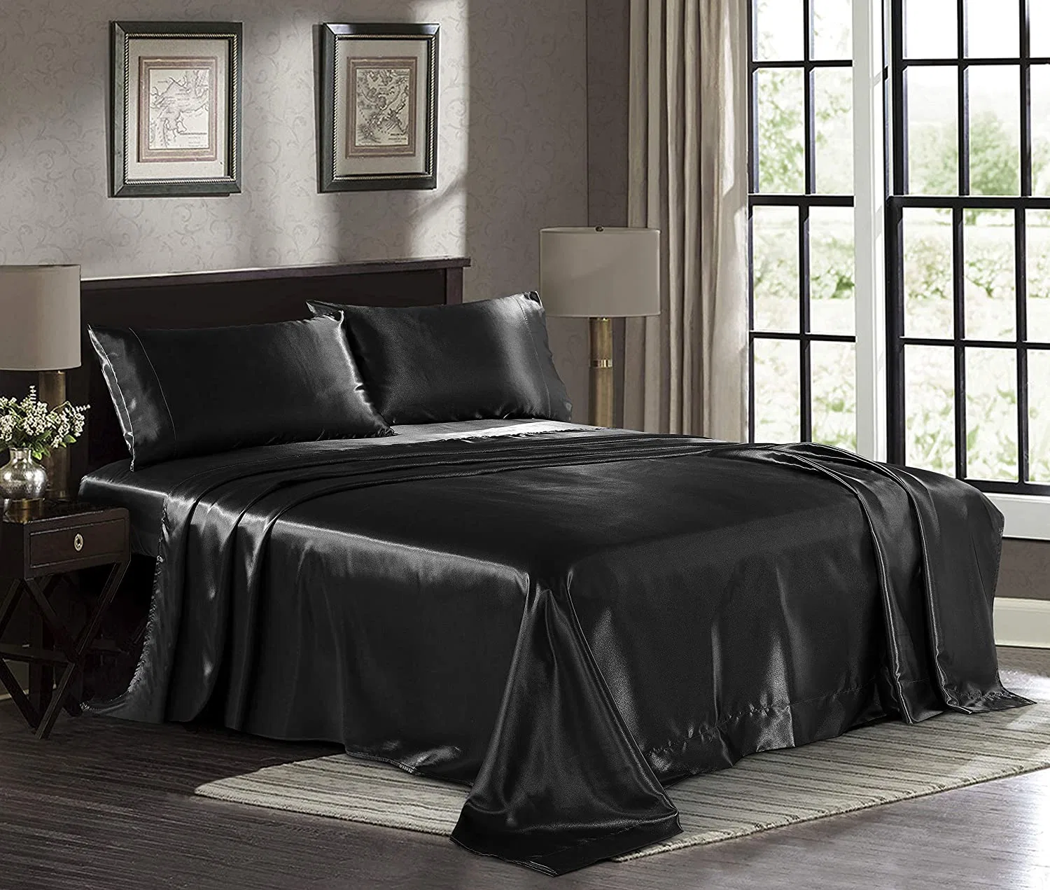 Satin Sheets Twin Hotel Luxury Silky Bed Sheets - Extra Soft 1800 Microfiber Sheet Set