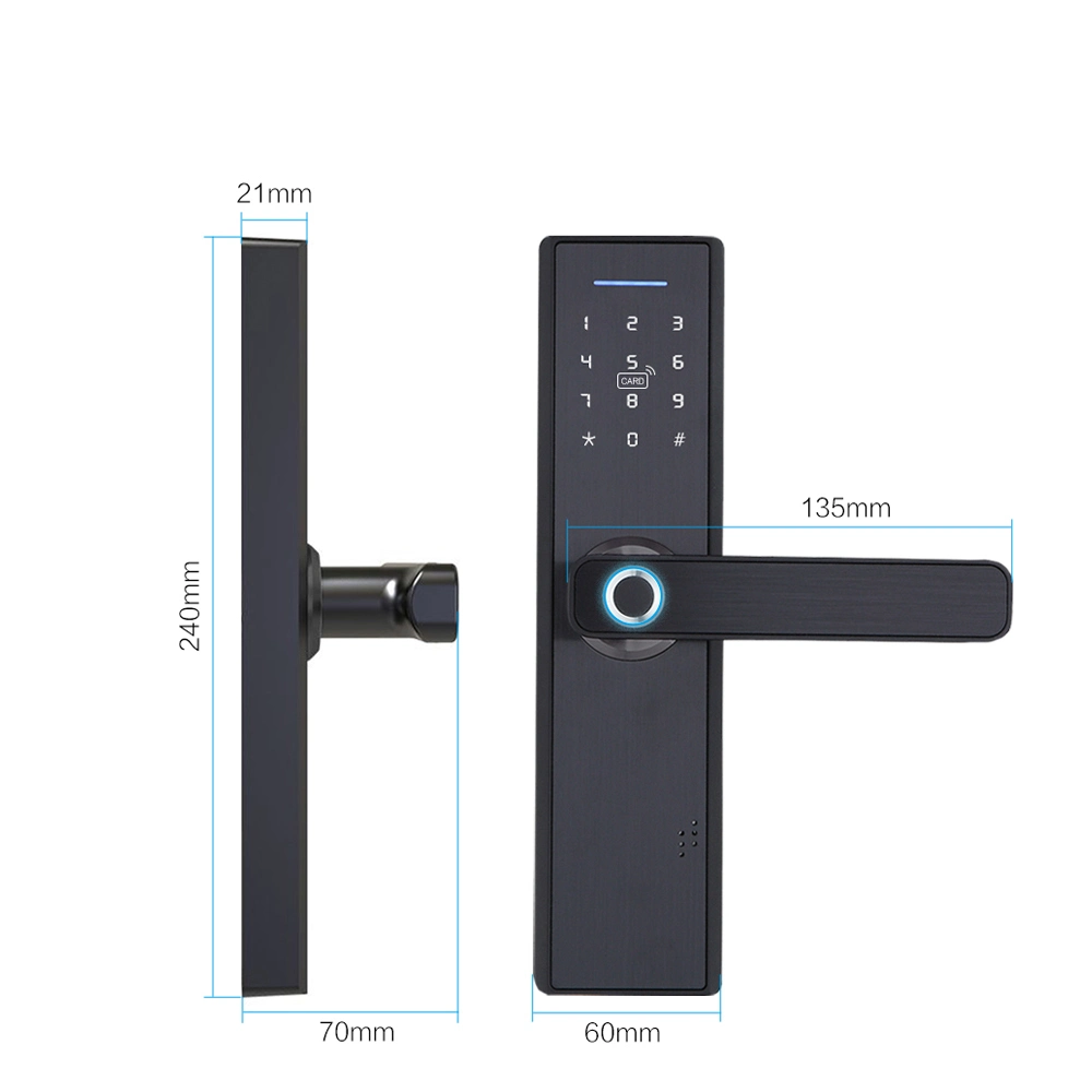 Serrure électronique Poignée de porte de sécurité domestique Serrure de porte intelligente à empreinte digitale