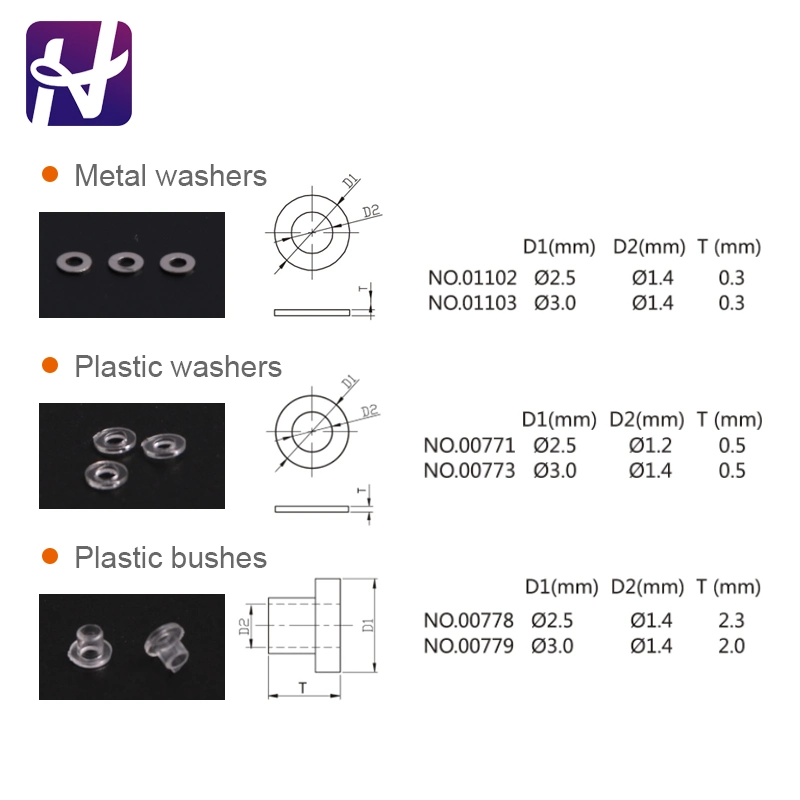 Eyeglass Frame Accessories- Washer, Cap, Plastic Pin