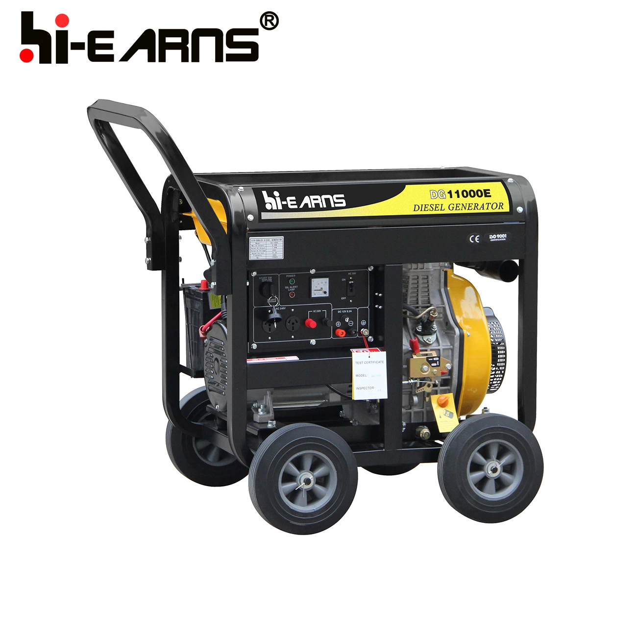 10kw Open Type Wheels and Armrest Handle Portable Electric Diesel Generator Set