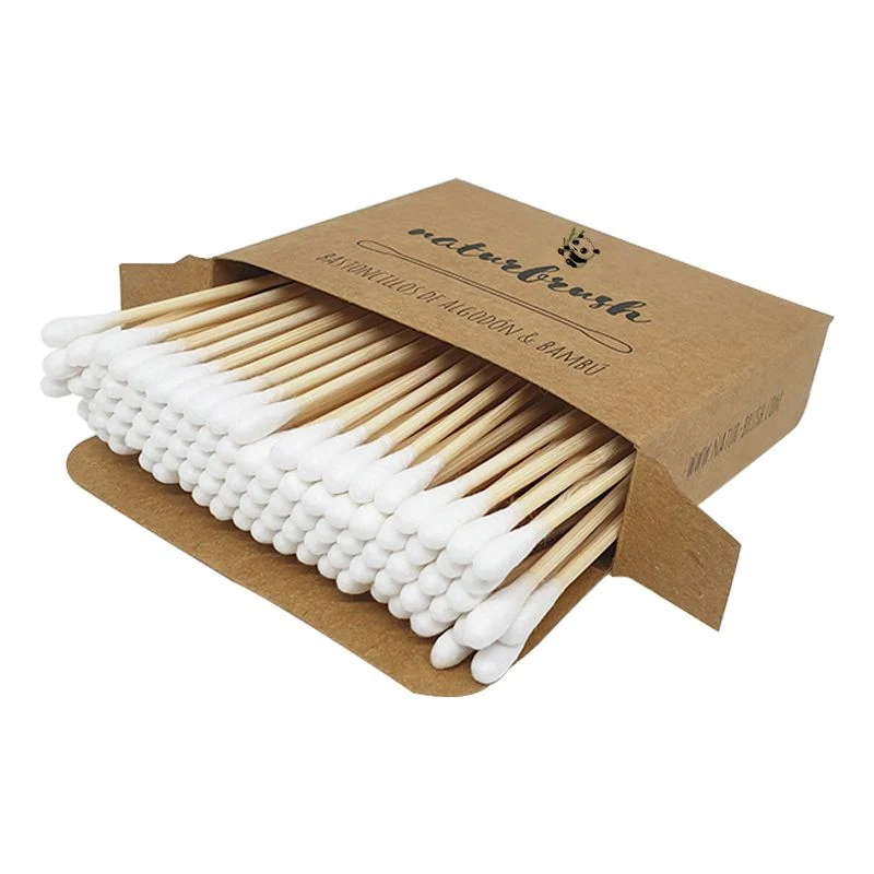 Organic Cotton Swabs 100% Pure Natural Biodegradable Cotton Soft Gentle Absorbent Buds