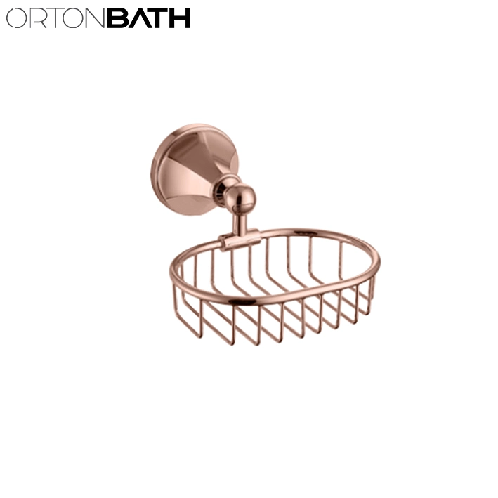 Ortonbath Pentagonal Base Zinc Ss Bathroom Hardware Set Rose Gold Toilet Paper Holder, Towel Ring Bathroom Accessories Wall Mtoilet Brush Wall Mount