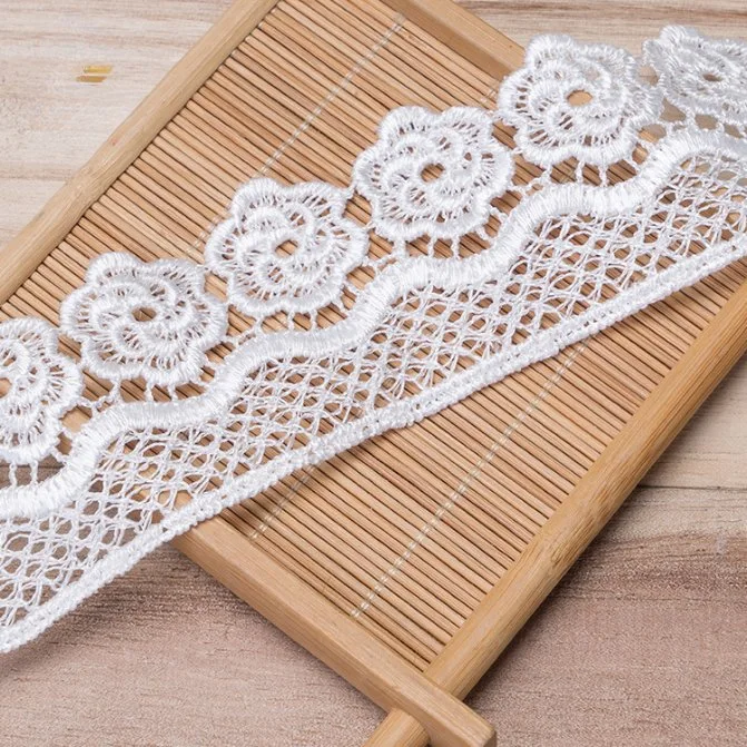 Water Soluble Embroidery Lace Single Side Polyester Barcode Flower Women's Accessories Wide 4.8cm Lace Clothing Accessories