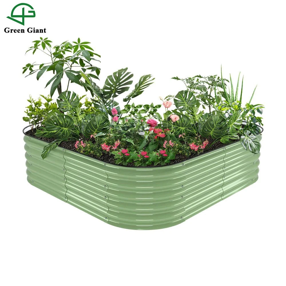 Outdoor Aluminum Zinc Galvanized Planter Box Modular Metal Raised Garden Bed (L-17-Standard)