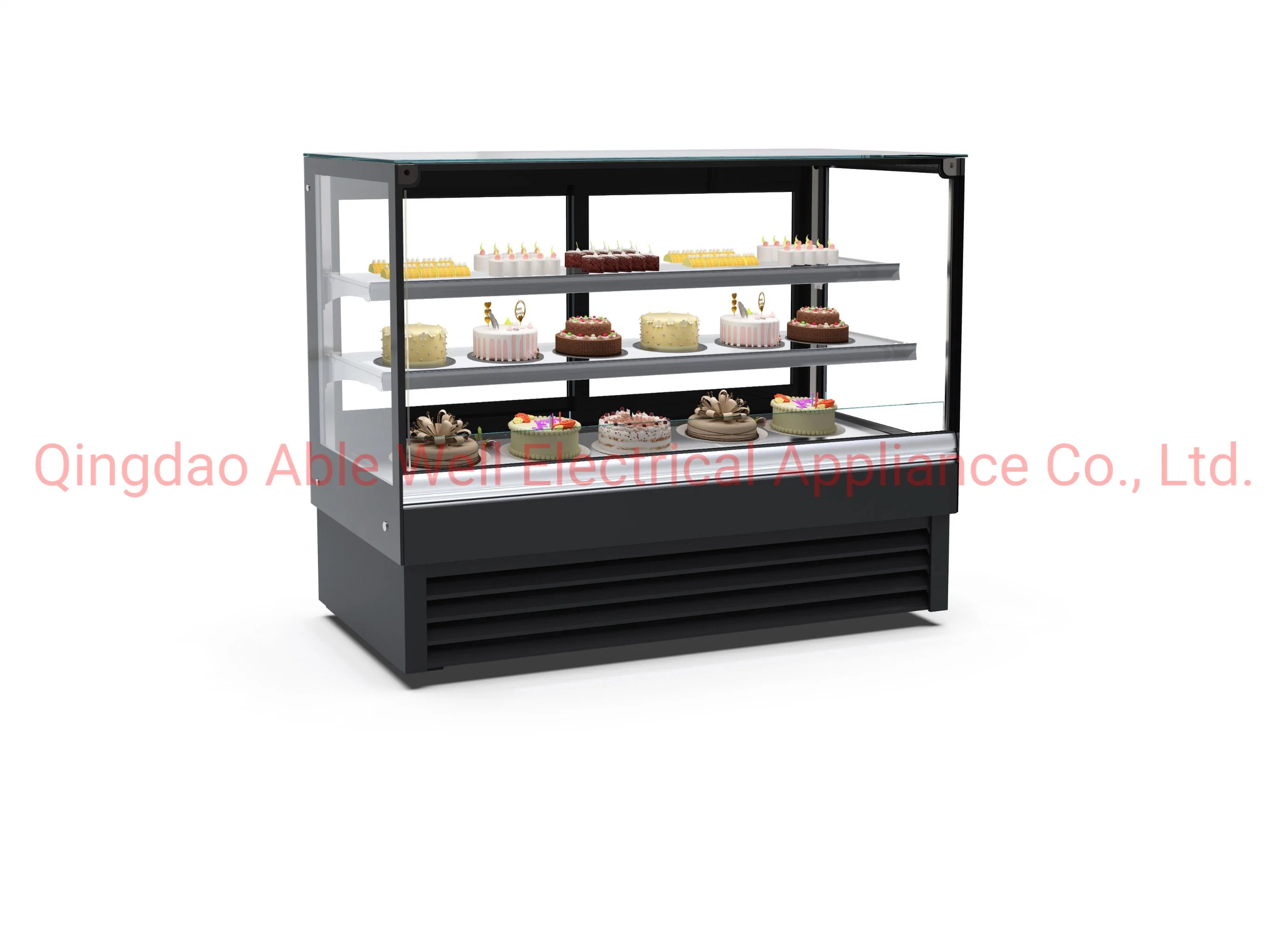 Bester Preis Bäckerei Kältemaschine Glas Gebogene Glas Kuchen Display Kühlschrank Zähler