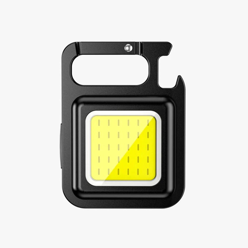 LED Small Rechargeable Keychain Flashlight Portable Pocket Light with Folding Bracket