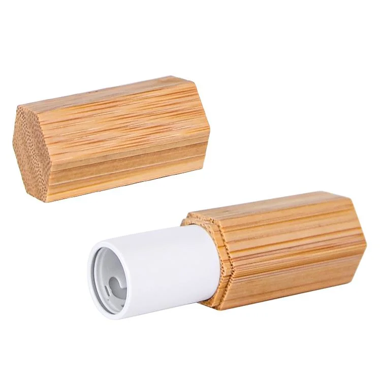 Natural Bamboo and Wood Lipstick Tube DIY Bamboo Lip Balm Tube Can Be Customized Logo