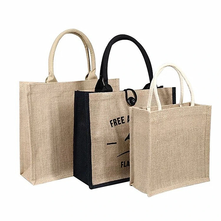 Monogram Eco-Friendly Linen Canvas Patchwork Woman Shopping Bags