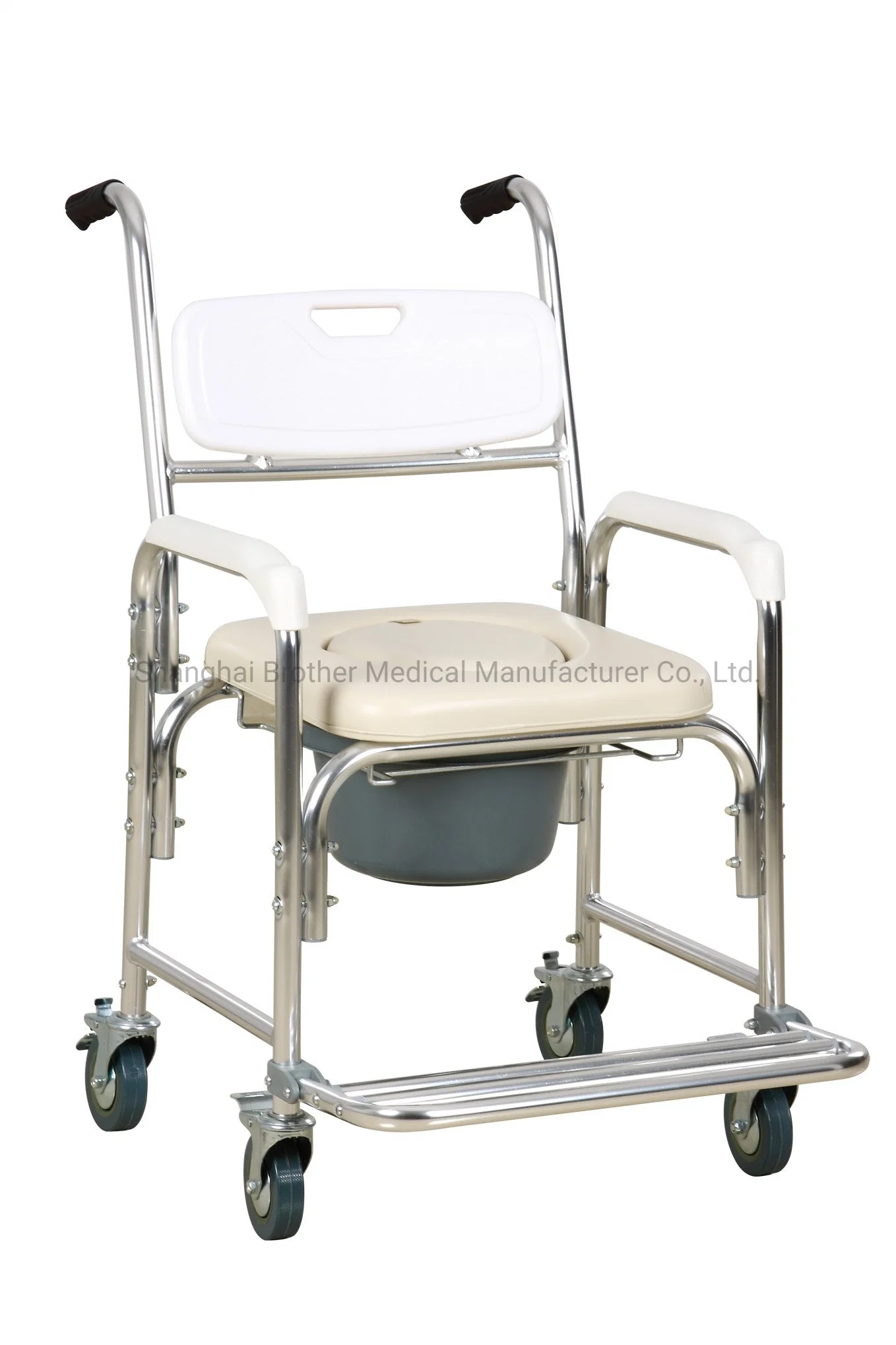 Warranty Steel Frame Foldable Pail Cover and Holder Transfer Lifting Commode Chairs