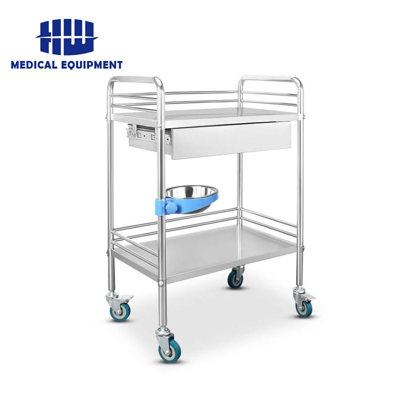 عربة جراحات جراحية للعربات الكهربائية للمستشفى من الفولاذ المقاوم للصدأ Dressing Trolley