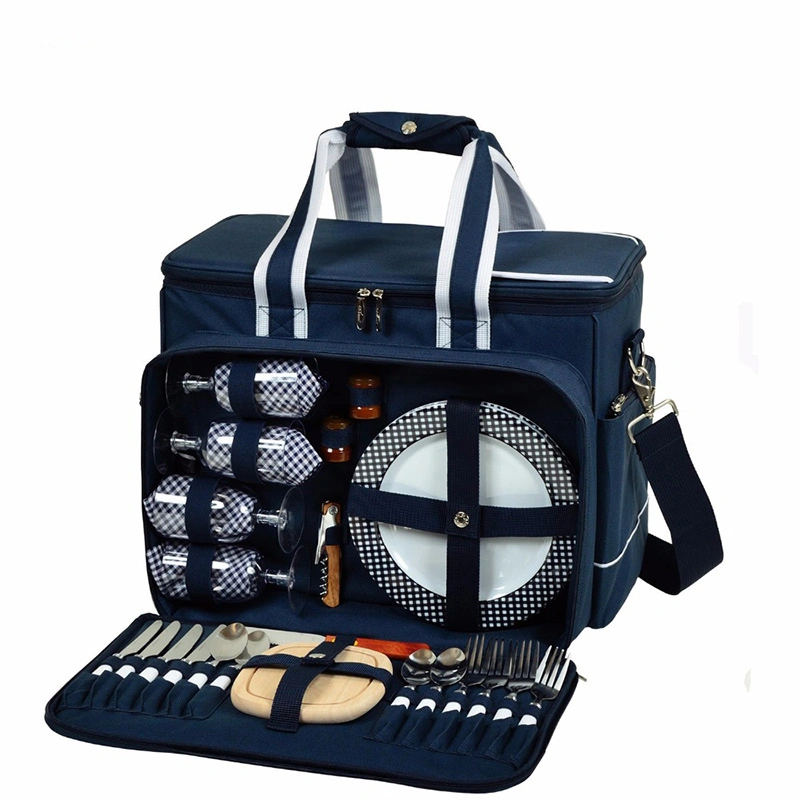 Outdoor Hiking Picnic Bag for 4 Person with Cooler Compartment