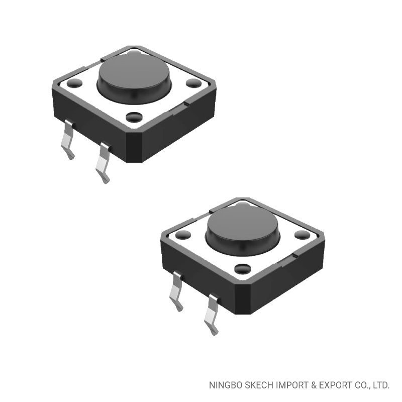 Interruptor de contacto de vástago plano de 12 x 12 mm, montaje superficial en PCB, Micro on-off Interruptor pulsador vertical