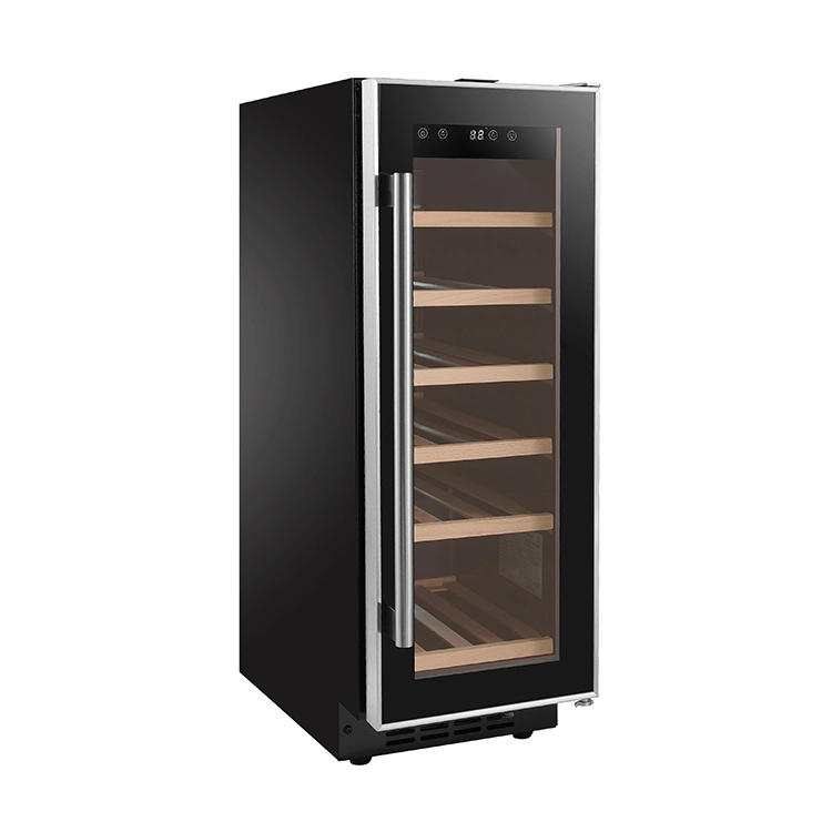 18 Bottles Wine Cooler Fridge Single Zone Compressor Refrigiator Freestanding Cabinet with Lock