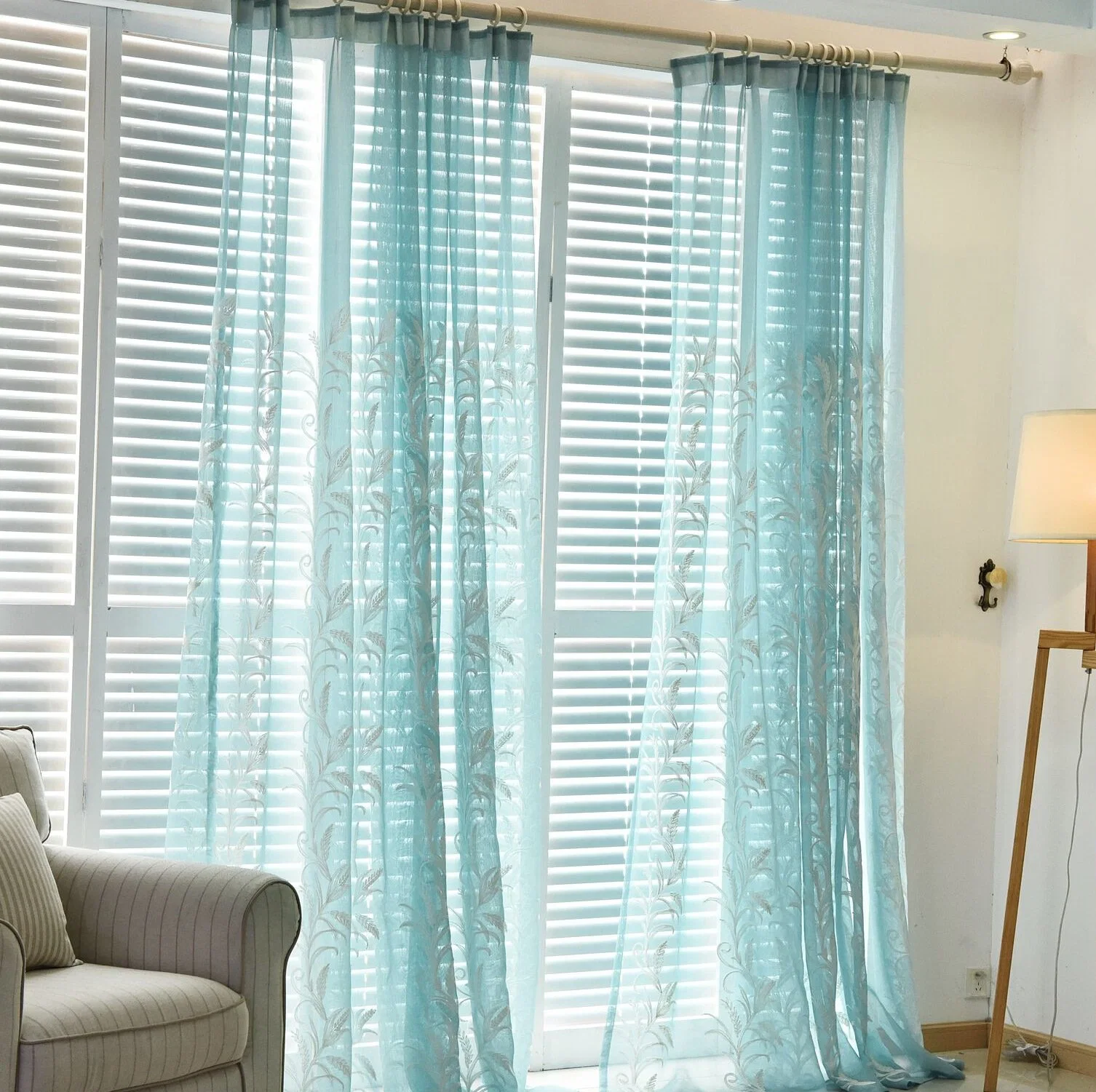 Simple and Thickened Cotton and Linen Cross Hemp Gauze Curtain, Window Screen, Living Room, Floating Window and Balcony