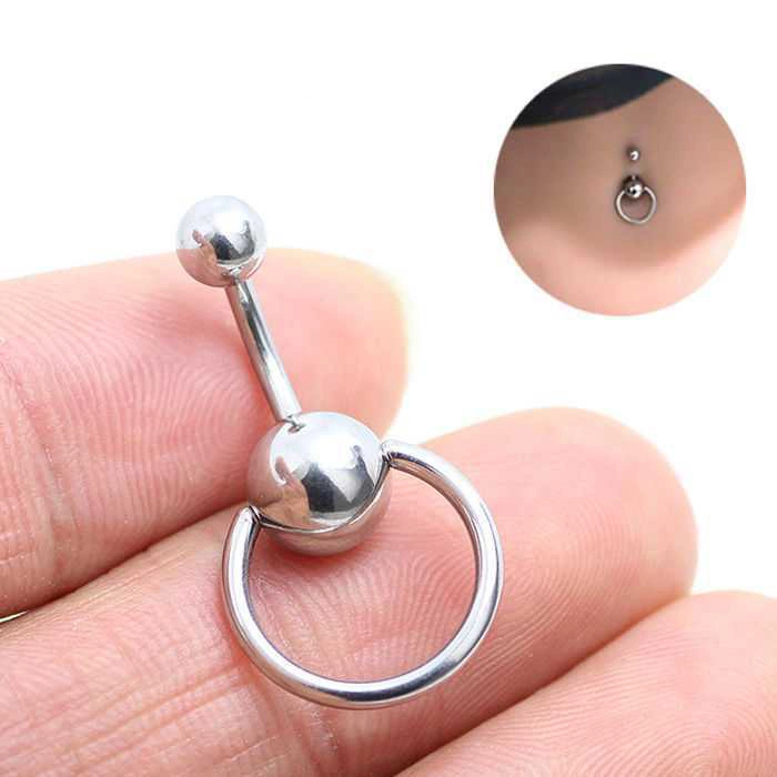 Sexy Circle Card Ball Stainless Steel Belly Button Rings