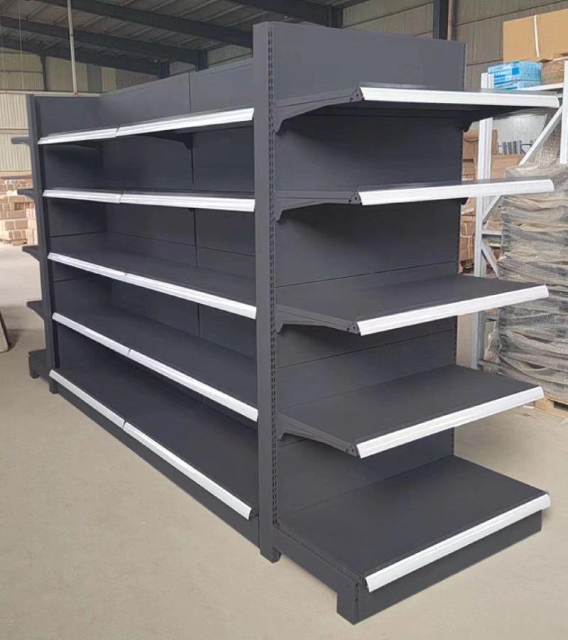 Metal Multiple Functions Double Sided Durable Gondola Shelving Systems Stoarge Shelves