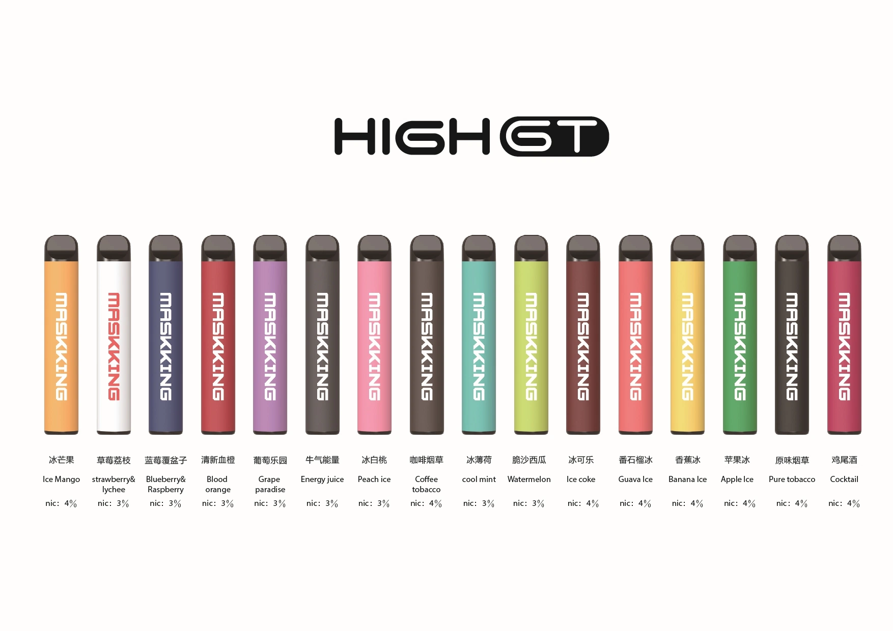 Maskking High GT Neueste Produkte auf dem Markt Einweg E Zigarette Shisha Shisha Pen Preis Custom Vaporizer Pen