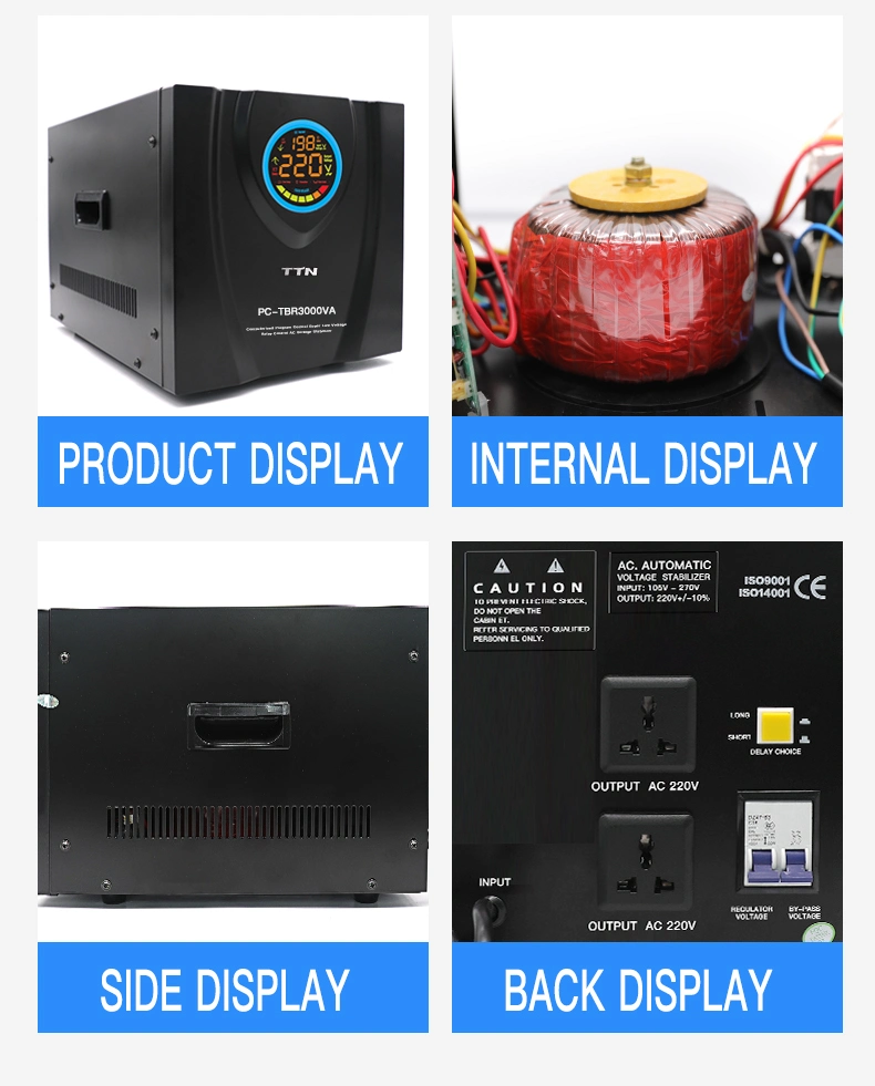Intelligente Stromversorgung Spannungsstabilisator/AVR 1 Phase Spannungsstabilisator 2kVA 0kVA 220V Automatische elektrische Spannungsstabilisator