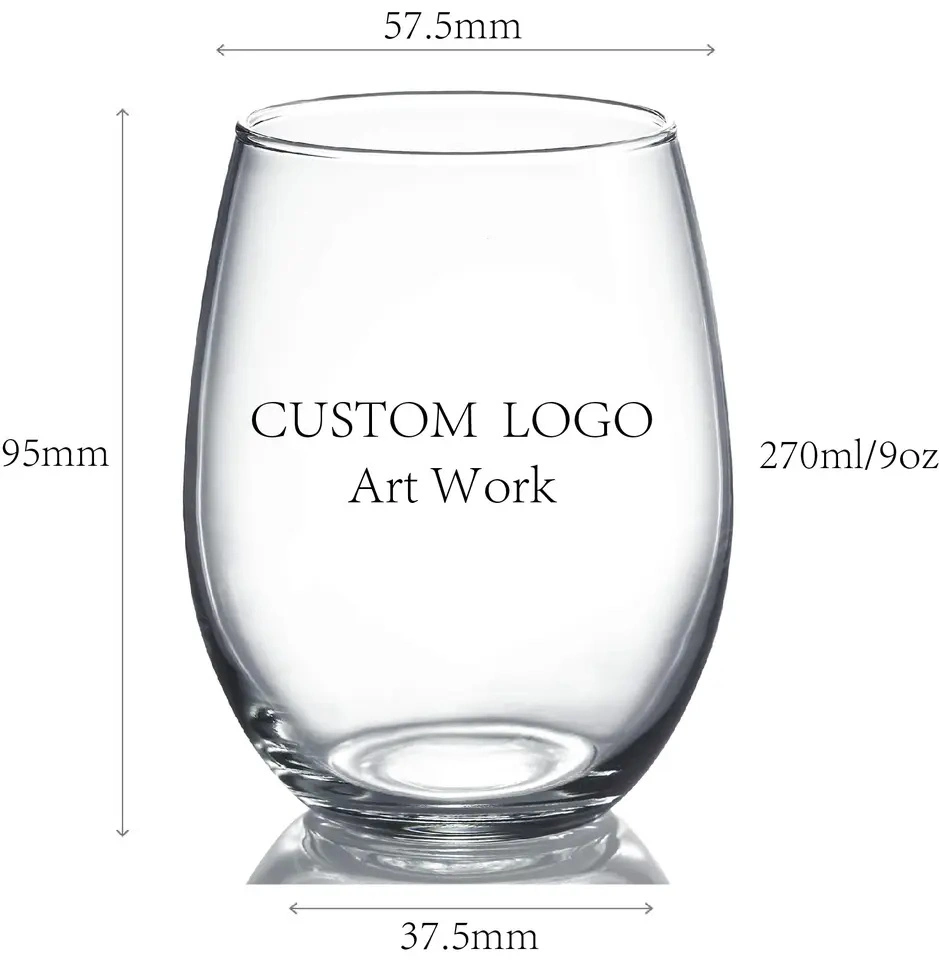 Custom logo Amazon Hot Sale Copom Packing Egg Cup sem temer Copo de coquetel de vinho Branco Vermelho para festas de vinícolas Gift