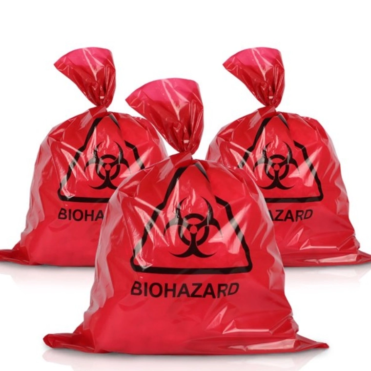 Plastic Polyethylene Medical Infectious Disposal Clinical Garbagemedical Bags Biohazard Waste Bag High Temperature Resistance Biohazard Garbage Bag