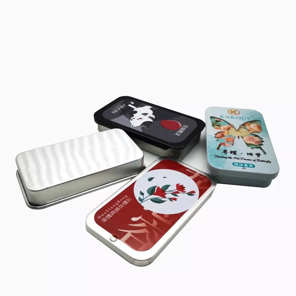 Rectangular de buena calidad de estaño de aluminio con tapa deslizante Multicolor personalizado Deslice Tin Box Venta caliente deslizar la parte superior latas de metal