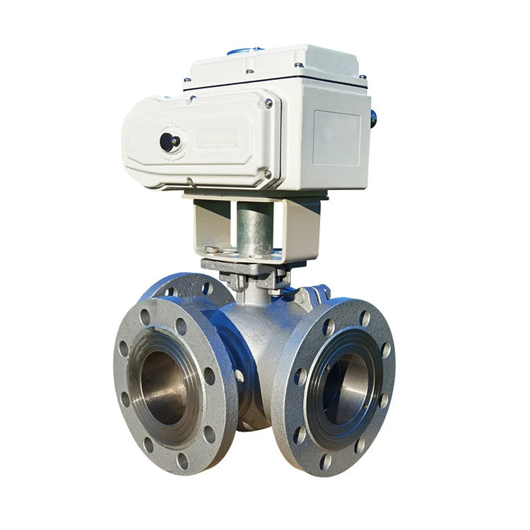 Best Seller DN20 Three 3 Way 4 Inch Three-Way Ss Electric PTFE Seat Flange Motorized T-Type Ball Valves