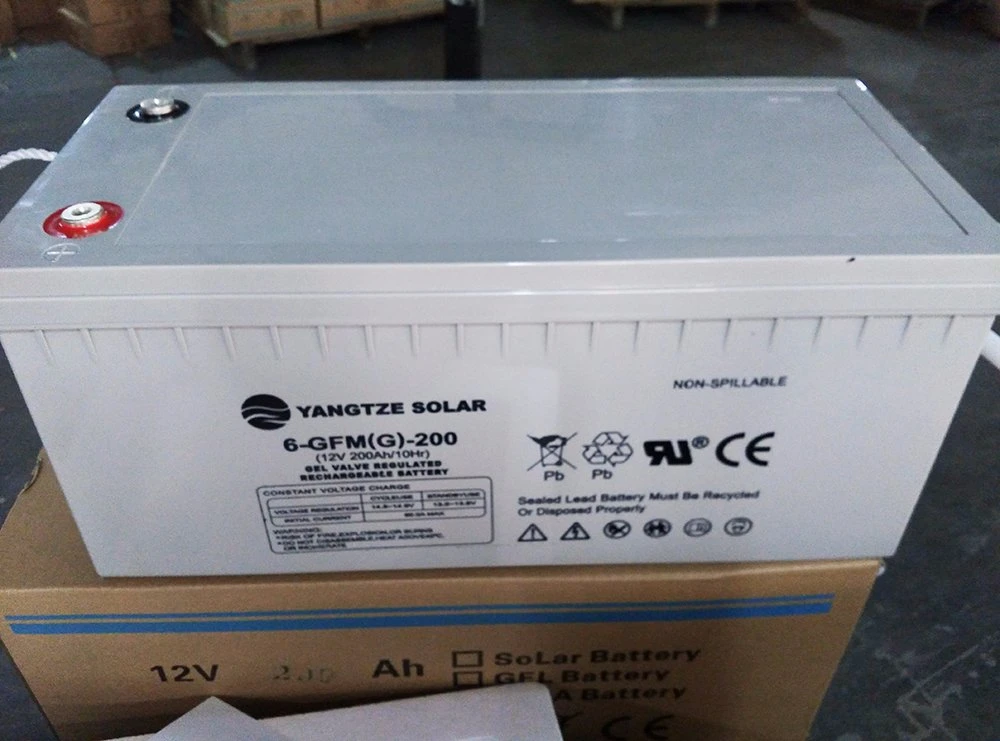 Libre de mantenimiento de sellado de gel Solar Batería 12V 200Ah