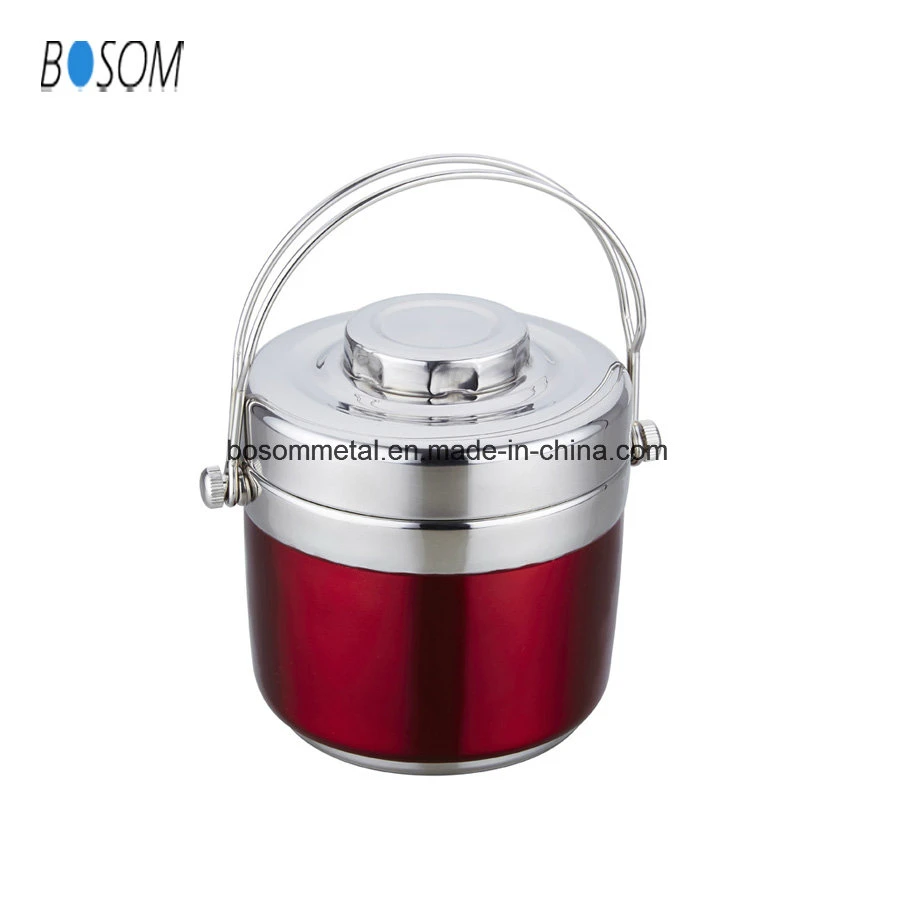 Three Layers Middle Capactiy Stainless Steel Thermal Insulation Lunch Box Food Container