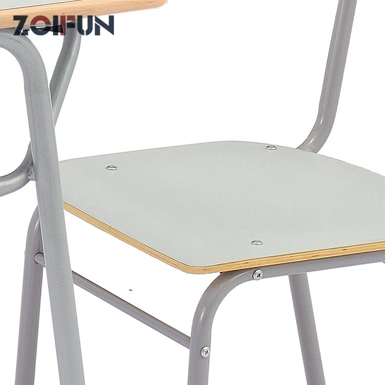 China Zoifun Wood MDF PVC PU Edge Wooden Classic Student Classroom Table Chair Set