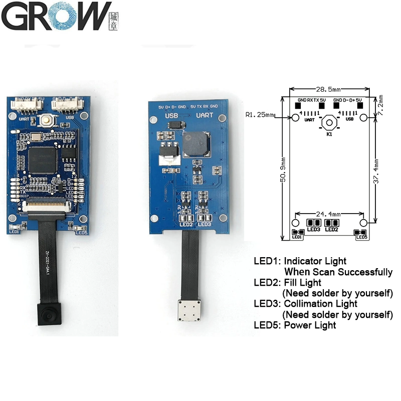 Crecer GM63f barata Uart rápida USB Lector de códigos de barras