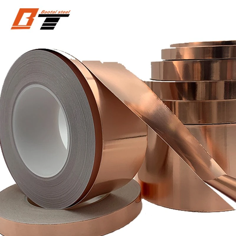 Electrical 99.5% Purity Conductive Soft Ultrathin Flat Pure Copper Strip Foil Coil for Electronics Industry