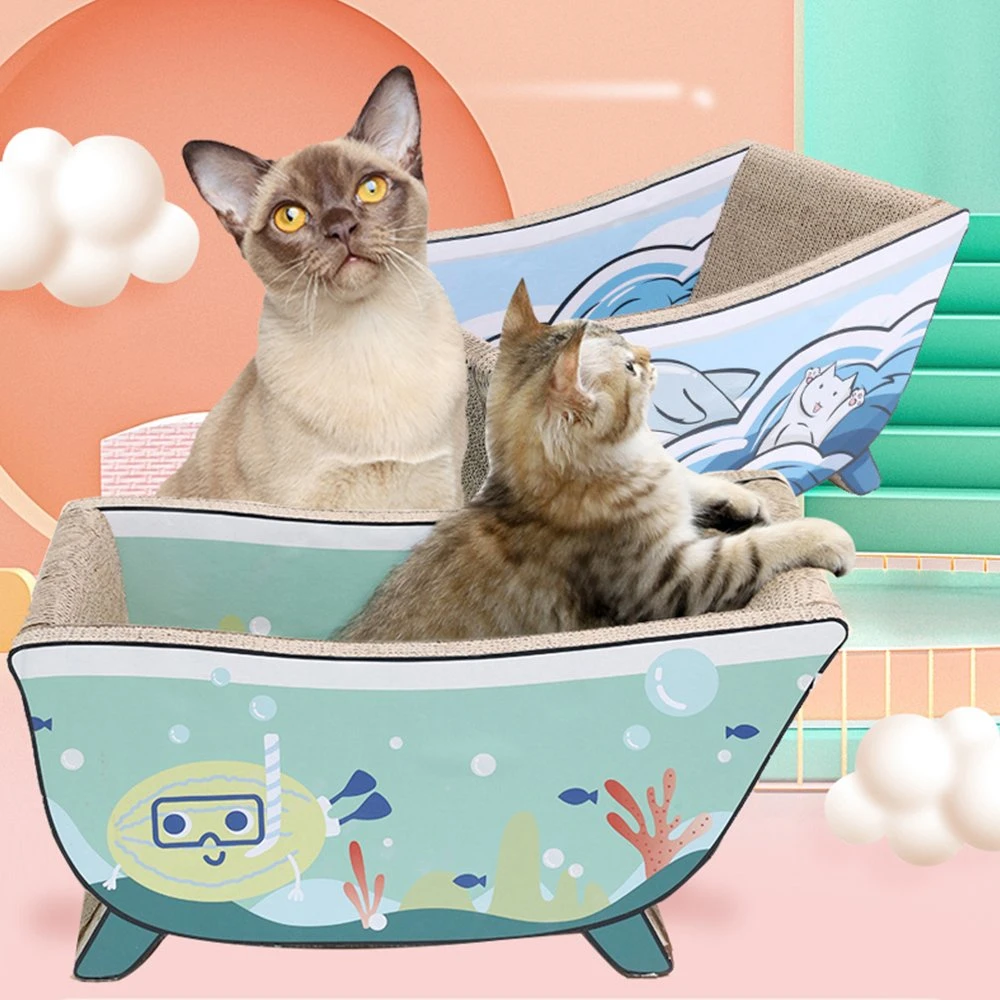 Nest Corrugated Paper Bathtub Cat Scratching Board Crumbs Cat Claw Board Wbb18606