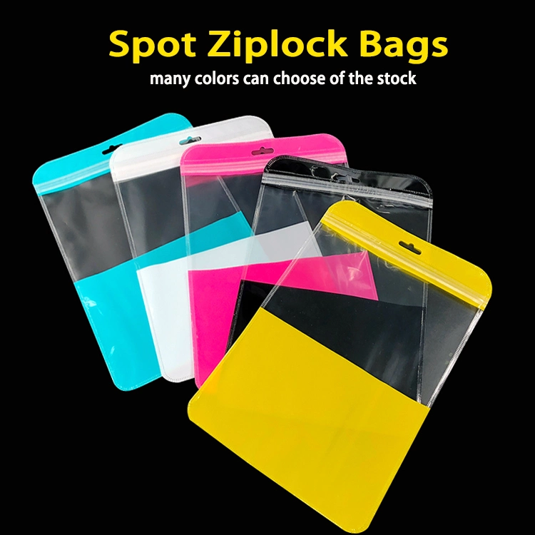 Accessories Transparent Plastic Pouch Yellow Zipper Bag for Jewelry Bags