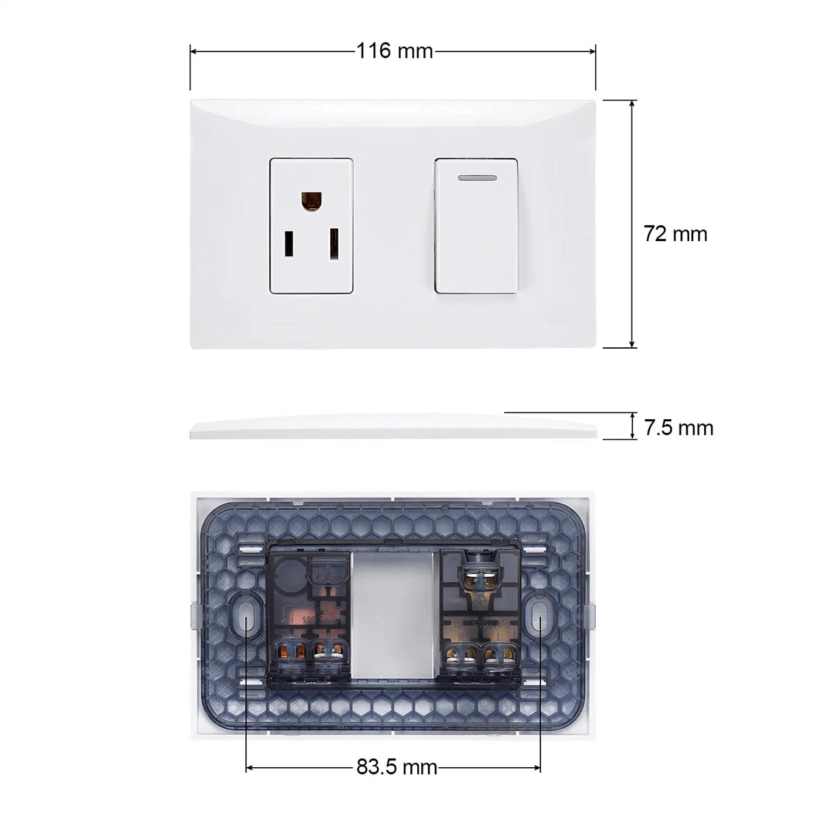 AM2337. MBC AM Series Matte Coffee + Brown Z&A ZA Electric Wall Socket