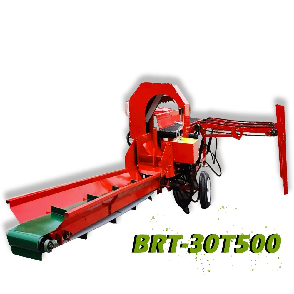 Petrol Engine 30t Diameter 400mm Manual Operated Firewood Processor with CE Certificate and Conveyor