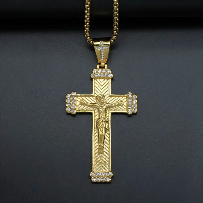 Cross Simple Trip Trumping Titanium Steel Drilling Necklace Pendant Swiping Gift Women Gift Gift Jewelry