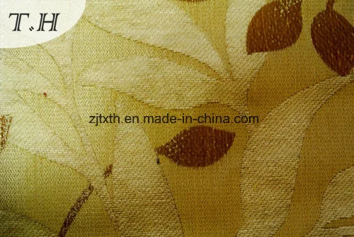 Colorful Leaf Shape Design of Chenille Jacquard Sofa Cloth