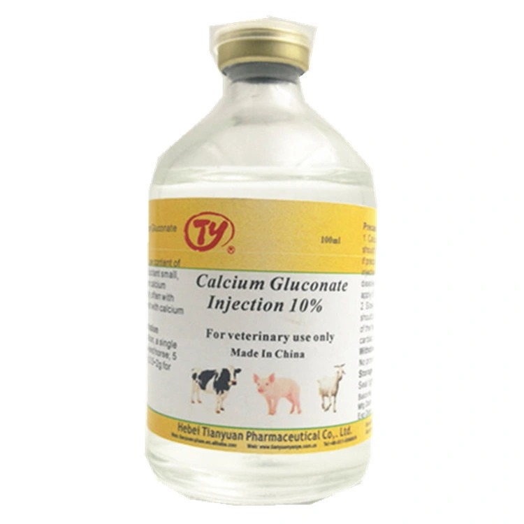 Gluconate de calcium 10 % d'injection usine BPF Fabricant de produits pharmaceutiques Médicaments à usage vétérinaire Animal Medicine Meilleur prix