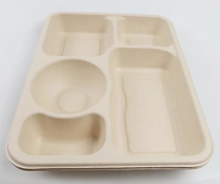 La pulpa de fibra de caña de azúcar Compostable mini placa de la bandeja de alimentos la tuerca de aperitivos, platos de papel suministros de la fiesta de cumpleaños